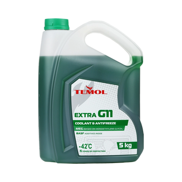 Рідина охолоджуюча TEMOL Antifreeze Extra G11 GREEN 5кг/4,7л 4820152381057 фото