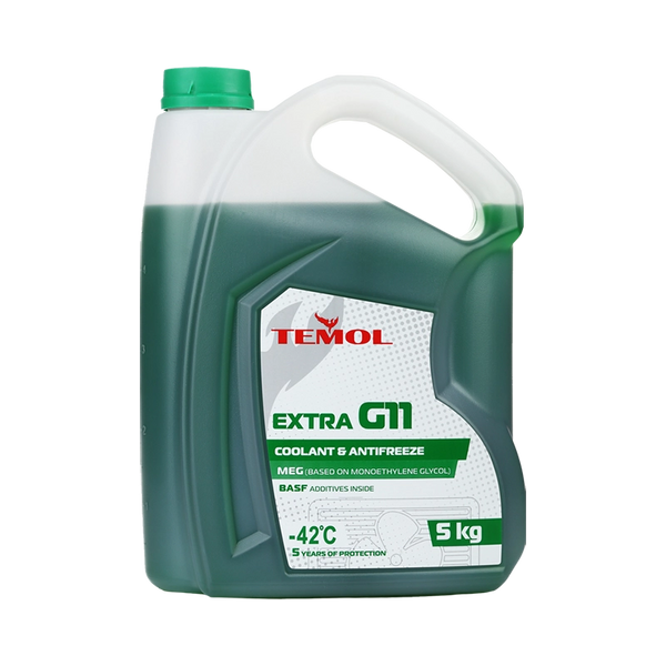 Жидкость охлаждающая TEMOL Antifreeze Extra G11 GREEN 5кг/4,7л 4820152381057 фото