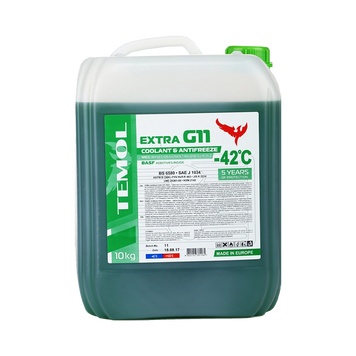 Рідина охолоджуюча TEMOL Antifreeze Extra G11 GREEN 10кг/9,3л 4820152381064 фото