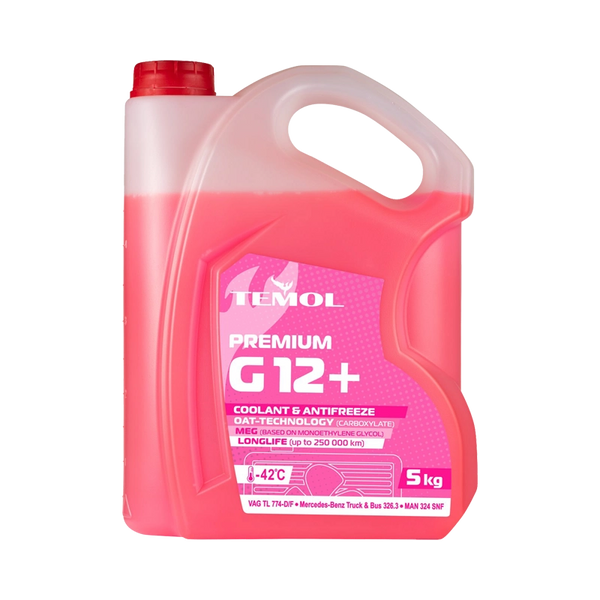 Жидкость охлаждающая TEMOL Antifreeze Premium G12+ RED 5кг/4,7л 4820152383310 фото